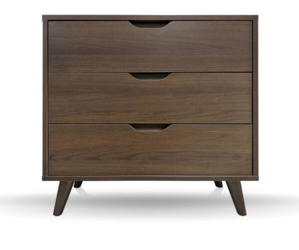 Brown vintage wooden drawer isolated on white background with clipping path
