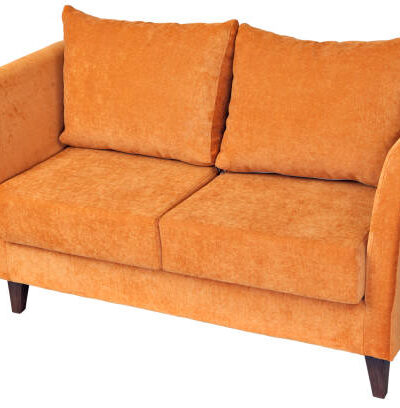 Empty sofa against white background