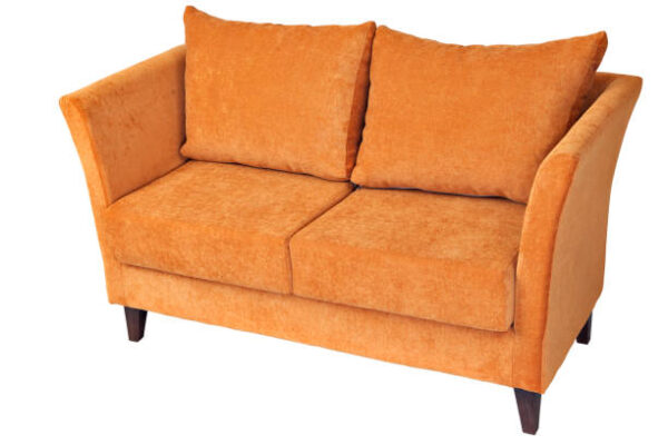 Empty sofa against white background