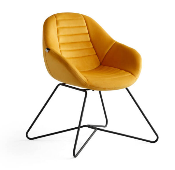 Modern armchair isolated on white background. metal leg
